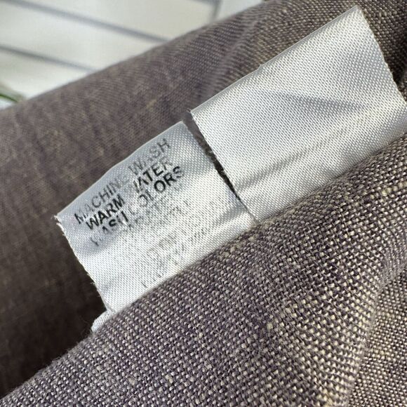 FLAX Linen Tank Top Purple-Tan Scoop Neck Sleeveless Blouse Size M Lagenlook - Picture 8 of 8